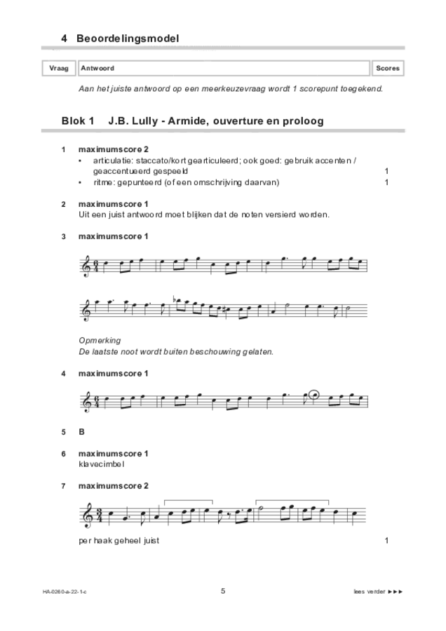 Correctievoorschrift examen HAVO muziek 2022, tijdvak 1. Pagina 5