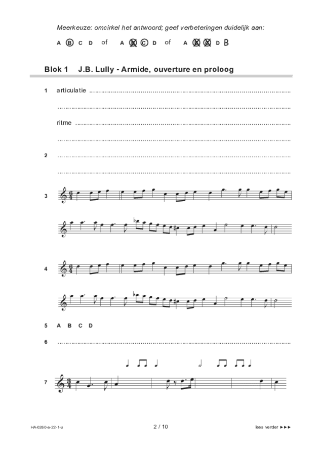 Uitwerkbijlage examen HAVO muziek 2022, tijdvak 1. Pagina 2