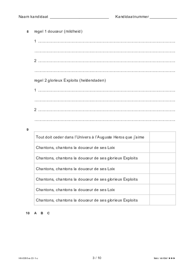 Uitwerkbijlage examen HAVO muziek 2022, tijdvak 1. Pagina 3