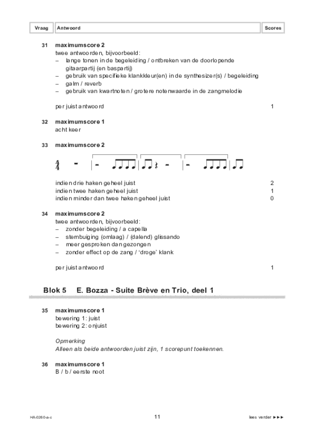 Correctievoorschrift examen HAVO muziek 2022, tijdvak 2. Pagina 11