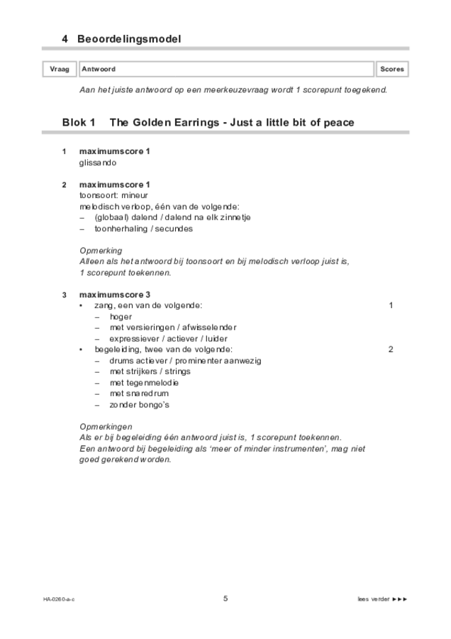 Correctievoorschrift examen HAVO muziek 2022, tijdvak 2. Pagina 5