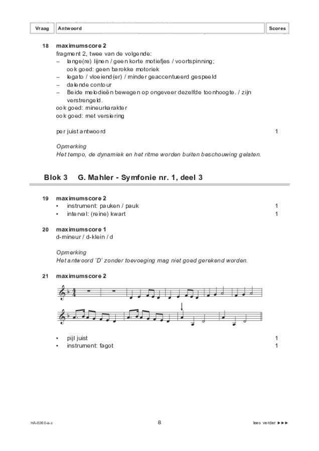 Correctievoorschrift examen HAVO muziek 2022, tijdvak 2. Pagina 8