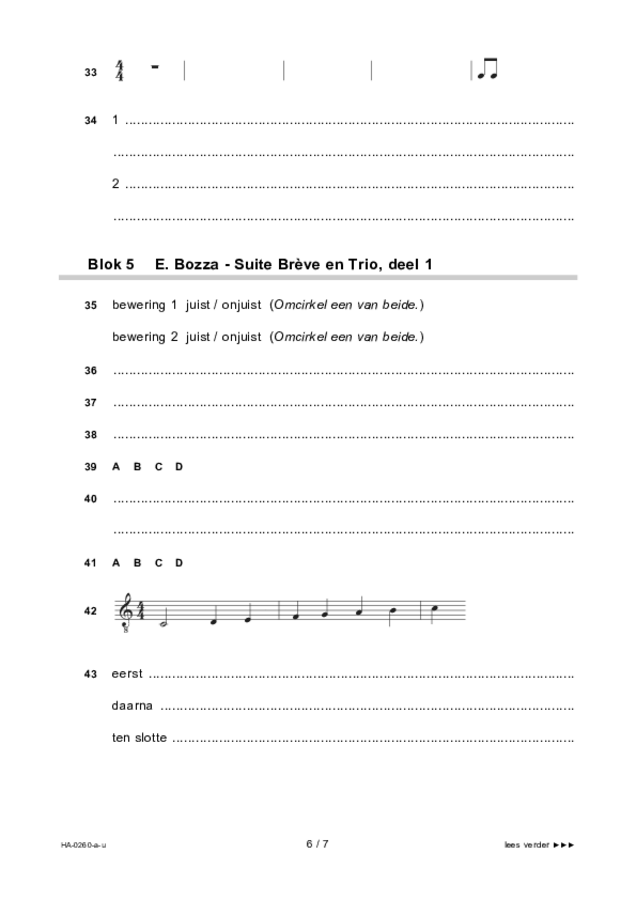Uitwerkbijlage examen HAVO muziek 2022, tijdvak 2. Pagina 6