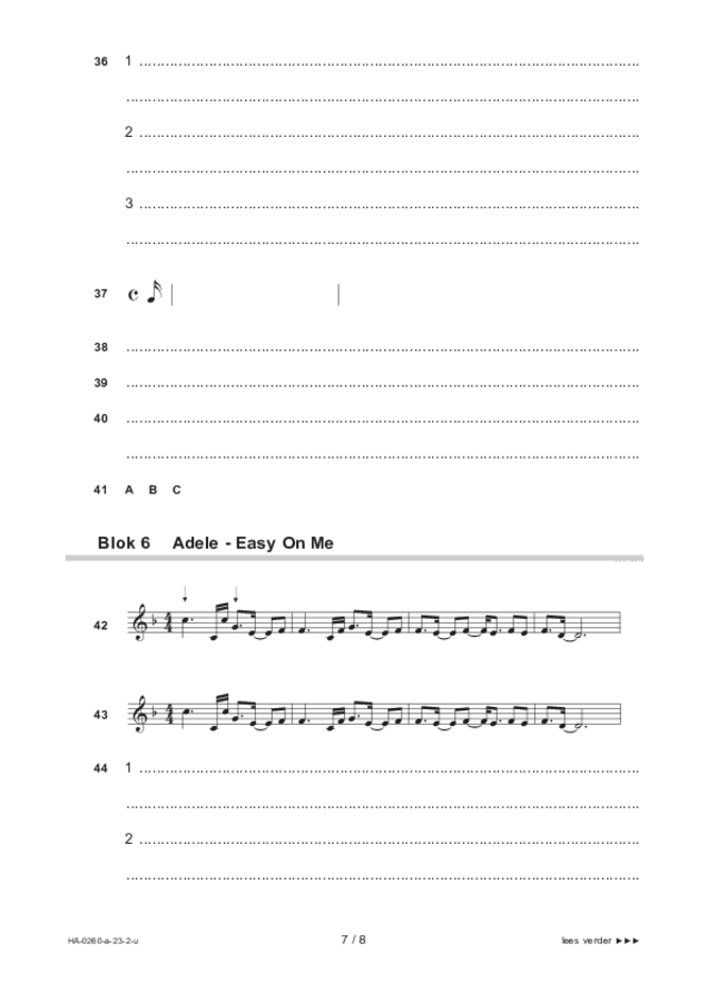 Uitwerkbijlage examen HAVO muziek 2023, tijdvak 2. Pagina 7