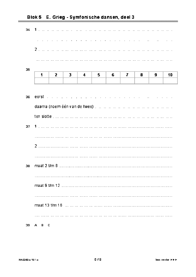 Uitwerkbijlage examen HAVO muziek 2018, tijdvak 1. Pagina 6