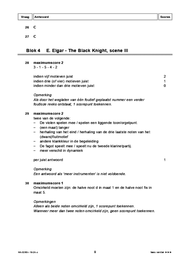 Correctievoorschrift examen HAVO muziek 2019, tijdvak 1. Pagina 9