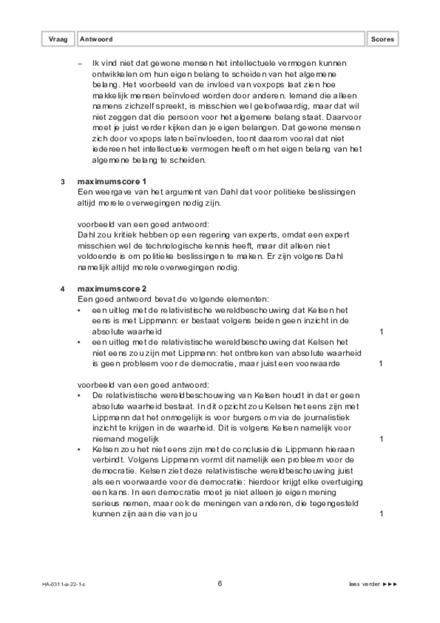 Correctievoorschrift examen HAVO filosofie 2022, tijdvak 1. Pagina 6