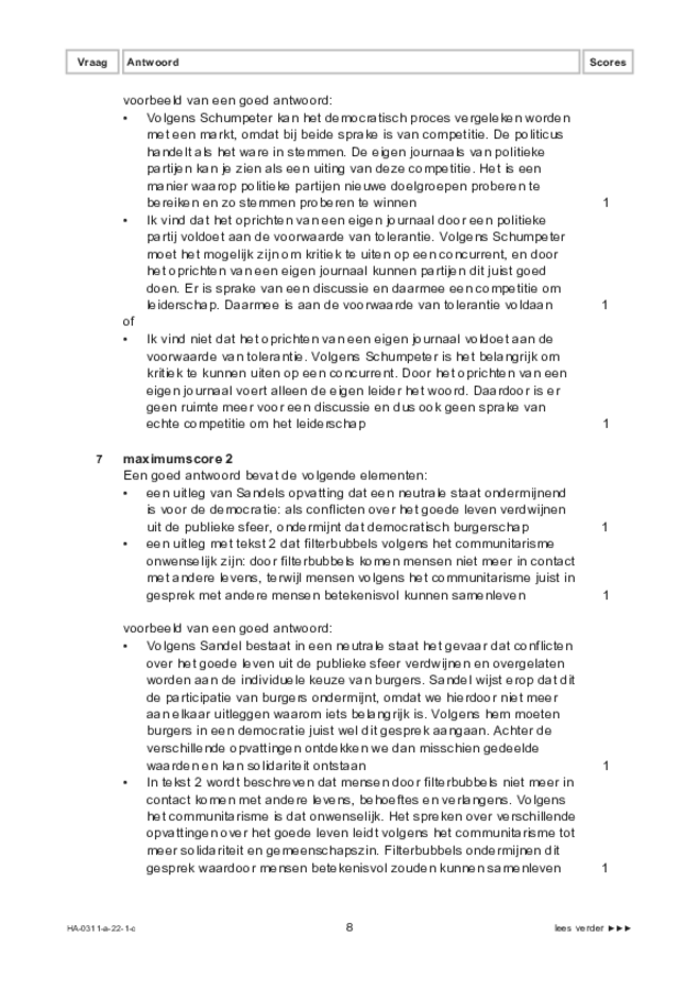 Correctievoorschrift examen HAVO filosofie 2022, tijdvak 1. Pagina 8