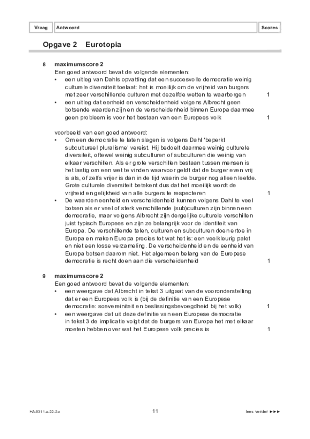 Correctievoorschrift examen HAVO filosofie 2022, tijdvak 2. Pagina 11