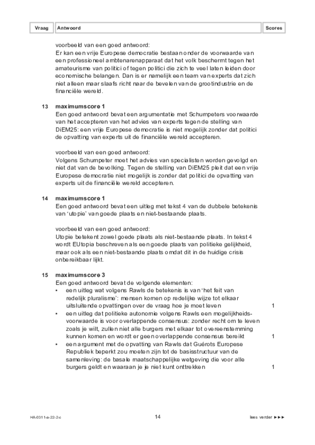 Correctievoorschrift examen HAVO filosofie 2022, tijdvak 2. Pagina 14