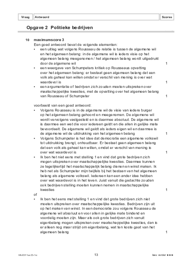 Correctievoorschrift examen HAVO filosofie 2023, tijdvak 1. Pagina 13