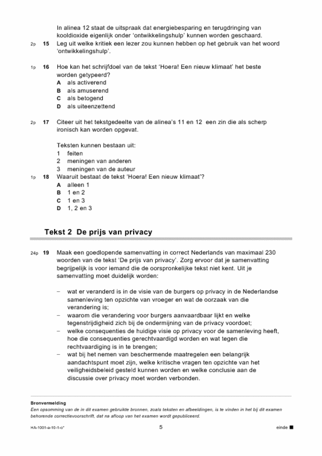 Nederlands eindexamen HAVO (Opgaven) Eindexamens.NU havo vwo