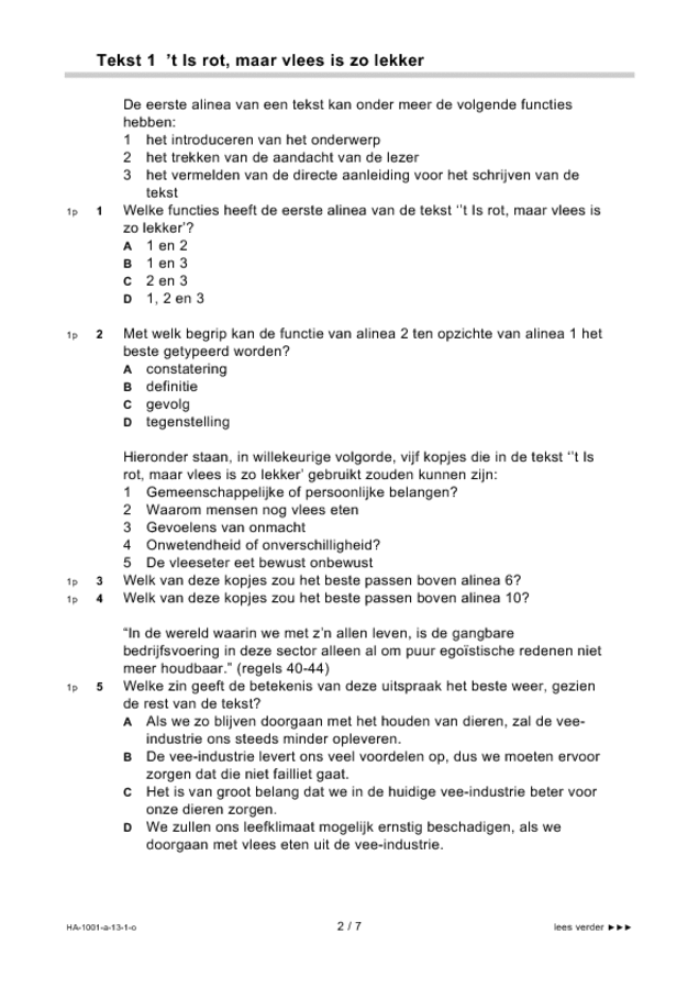 Nederlands eindexamen HAVO (Opgaven) Eindexamens.NU eindexamen