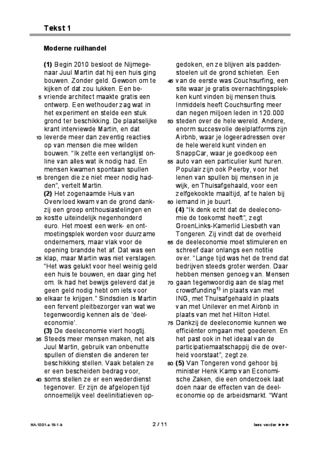 Bijlage examen HAVO Nederlands 2018, tijdvak 1. Pagina 2