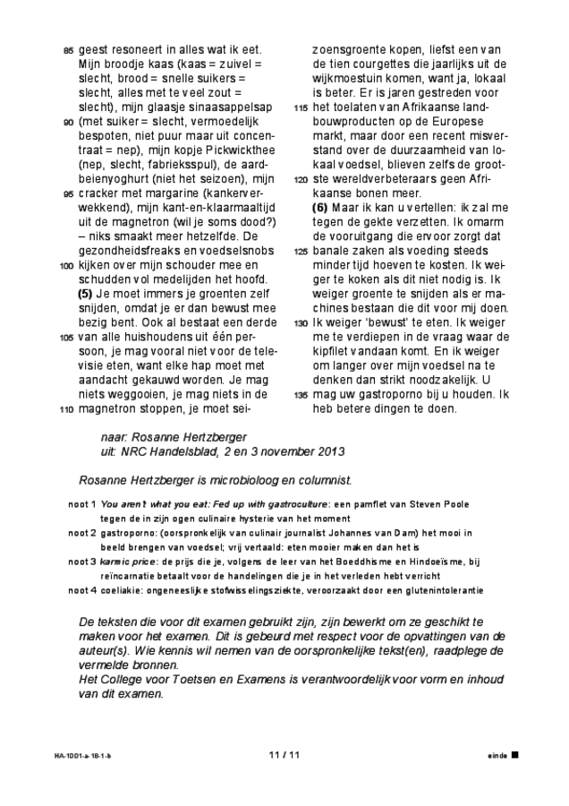 Bijlage examen HAVO Nederlands 2018, tijdvak 1. Pagina 11