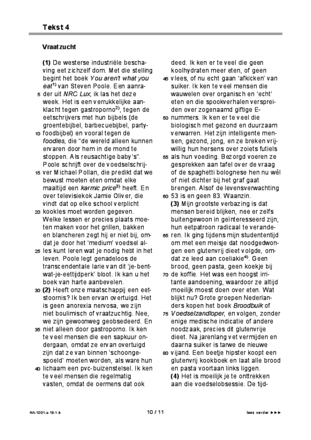 Bijlage examen HAVO Nederlands 2018, tijdvak 1. Pagina 10