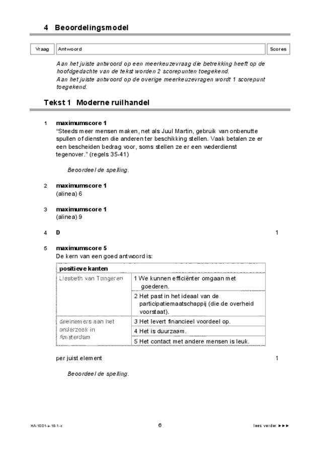 Correctievoorschrift examen HAVO Nederlands 2018, tijdvak 1. Pagina 6