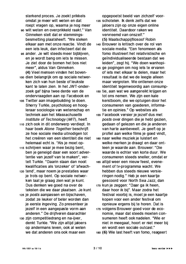 Bijlage examen HAVO Nederlands 2019, tijdvak 1. Pagina 3