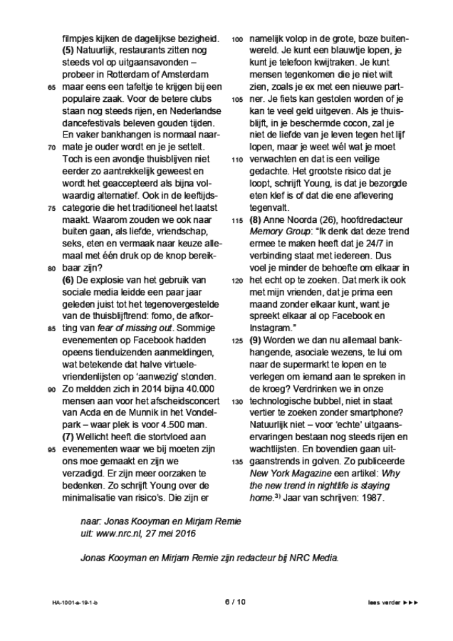 Bijlage examen HAVO Nederlands 2019, tijdvak 1. Pagina 6