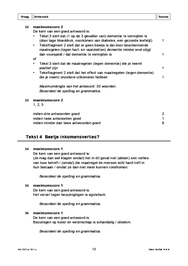 Correctievoorschrift examen HAVO Nederlands 2019, tijdvak 1. Pagina 12