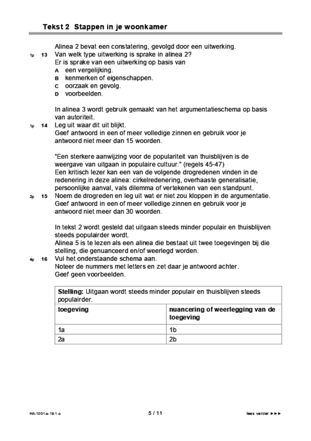 Opgaven examen HAVO Nederlands 2019, tijdvak 1. Pagina 5