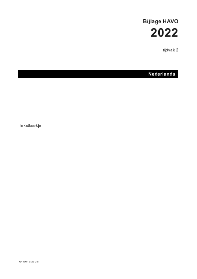 Bijlage examen HAVO Nederlands 2022, tijdvak 2. Pagina 1