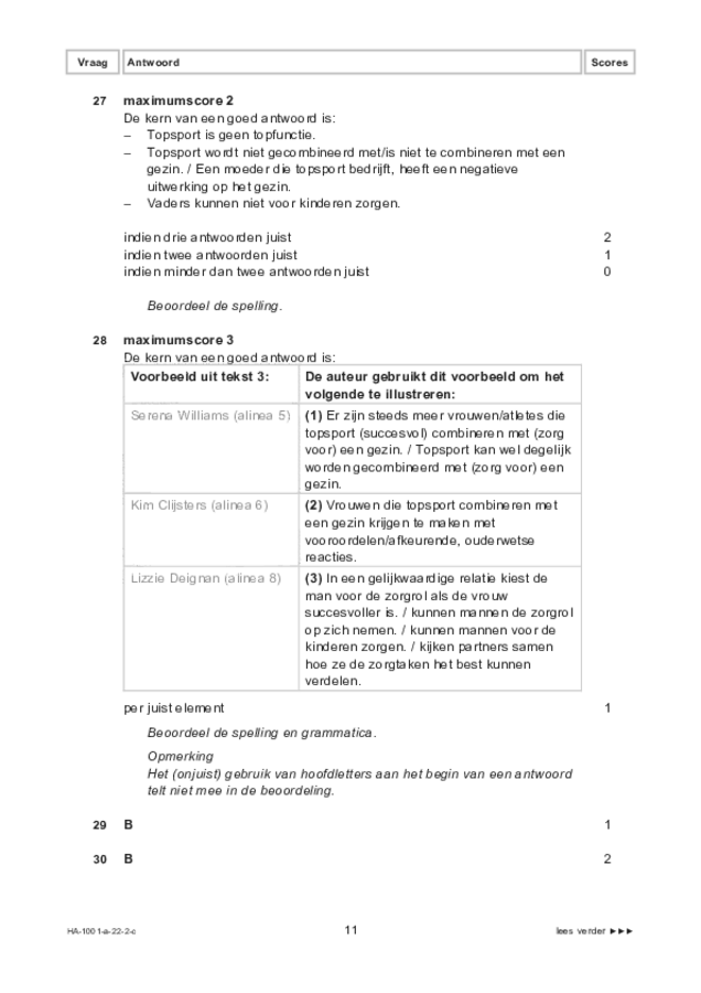 Correctievoorschrift examen HAVO Nederlands 2022, tijdvak 2. Pagina 11