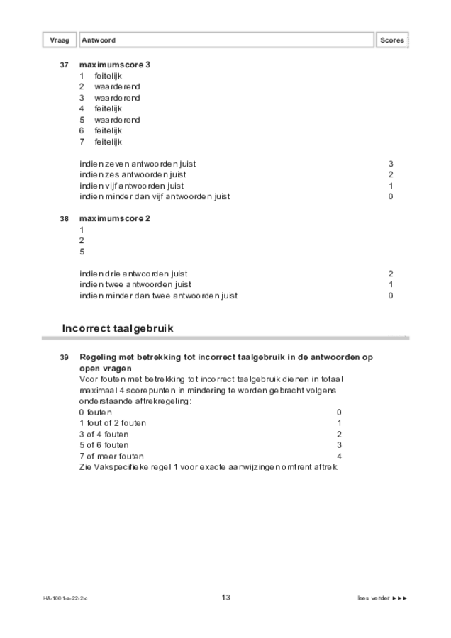 Correctievoorschrift examen HAVO Nederlands 2022, tijdvak 2. Pagina 13