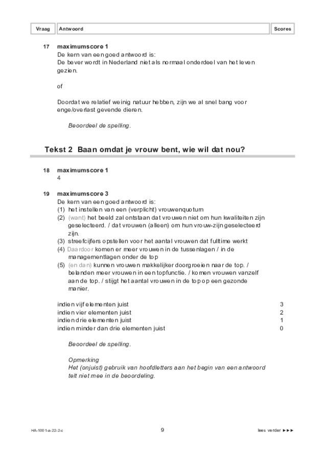 Correctievoorschrift examen HAVO Nederlands 2022, tijdvak 2. Pagina 9