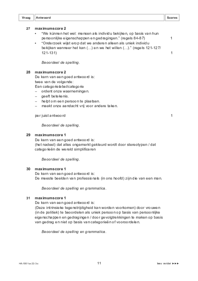 Correctievoorschrift examen HAVO Nederlands 2022, tijdvak 3. Pagina 11