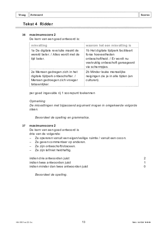 Correctievoorschrift examen HAVO Nederlands 2022, tijdvak 3. Pagina 13