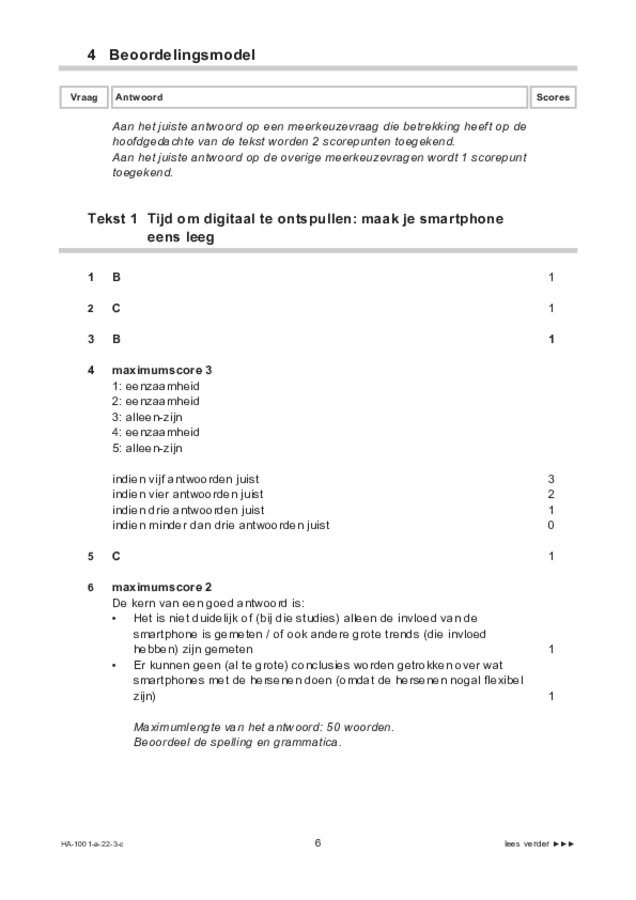 Correctievoorschrift examen HAVO Nederlands 2022, tijdvak 3. Pagina 6