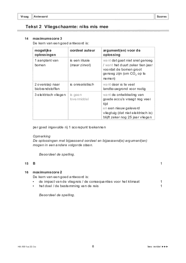 Correctievoorschrift examen HAVO Nederlands 2022, tijdvak 3. Pagina 8