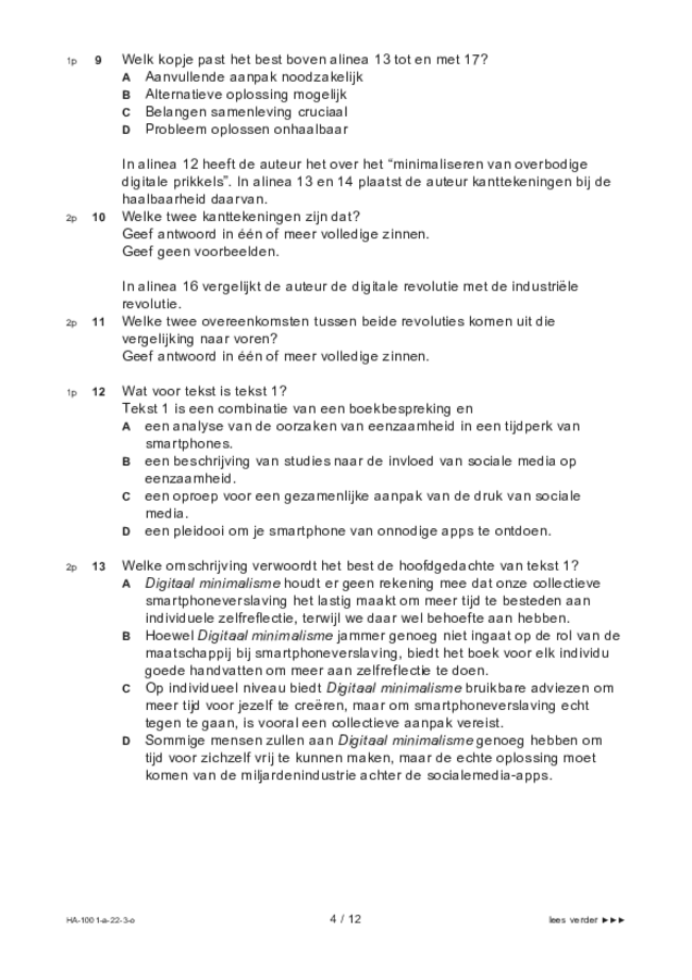 Opgaven examen HAVO Nederlands 2022, tijdvak 3. Pagina 4