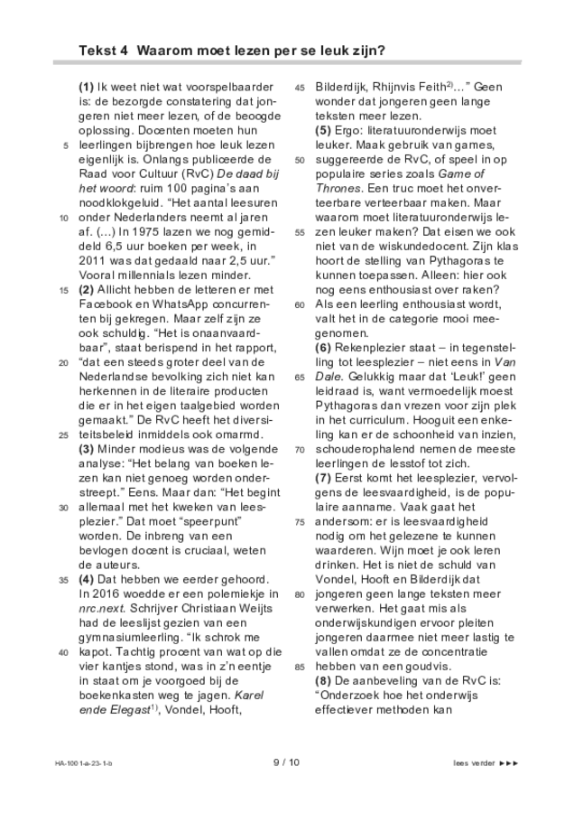 Bijlage examen HAVO Nederlands 2023, tijdvak 1. Pagina 9