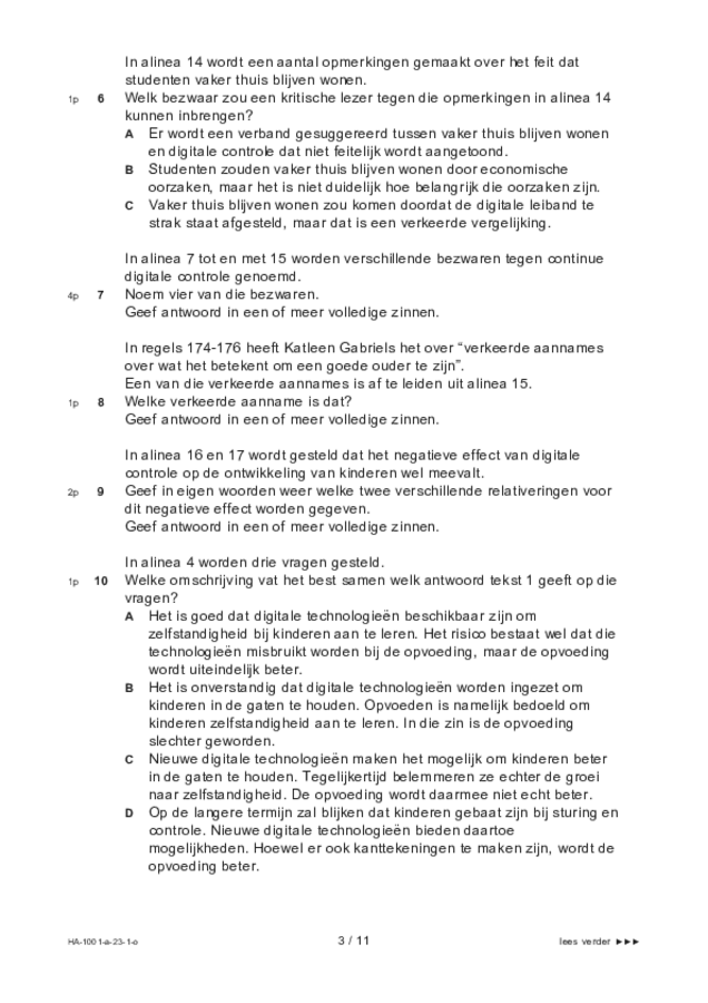 Opgaven examen HAVO Nederlands 2023, tijdvak 1. Pagina 3