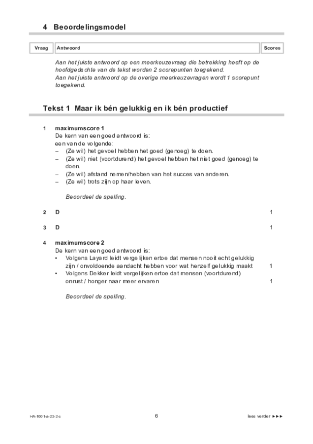 Correctievoorschrift examen HAVO Nederlands 2023, tijdvak 2. Pagina 6