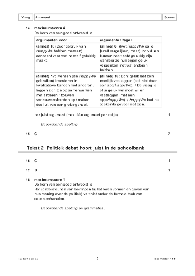 Correctievoorschrift examen HAVO Nederlands 2023, tijdvak 2. Pagina 9