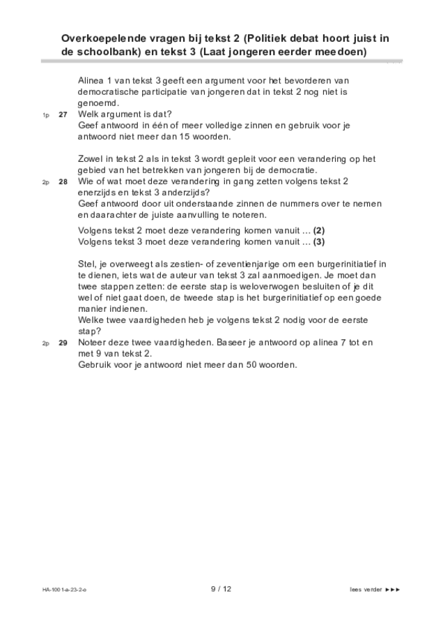 Opgaven examen HAVO Nederlands 2023, tijdvak 2. Pagina 9
