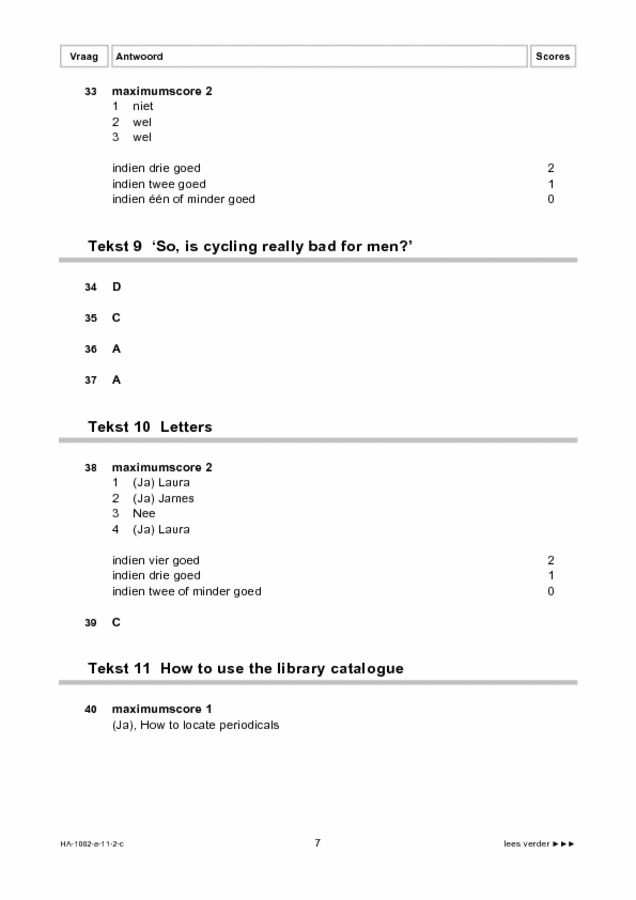Correctievoorschrift examen HAVO Engels 2011, tijdvak 2. Pagina 7