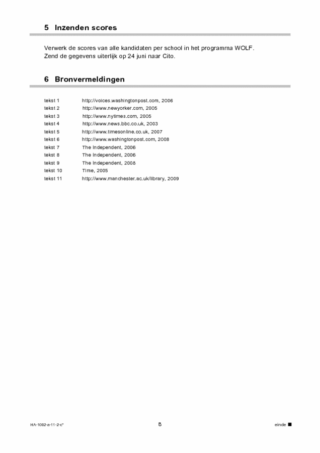 Correctievoorschrift examen HAVO Engels 2011, tijdvak 2. Pagina 8