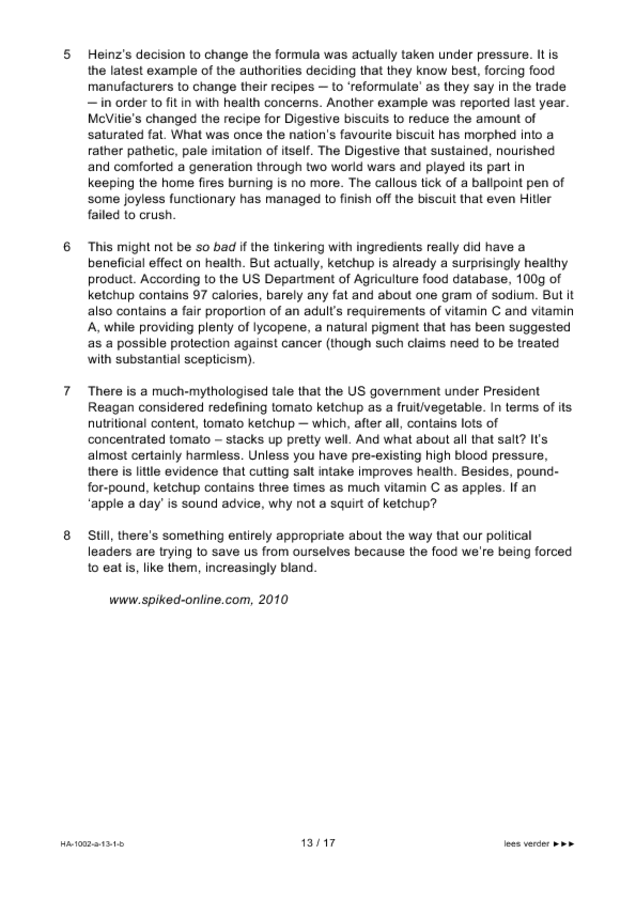 Bijlage examen HAVO Engels 2013, tijdvak 1. Pagina 13