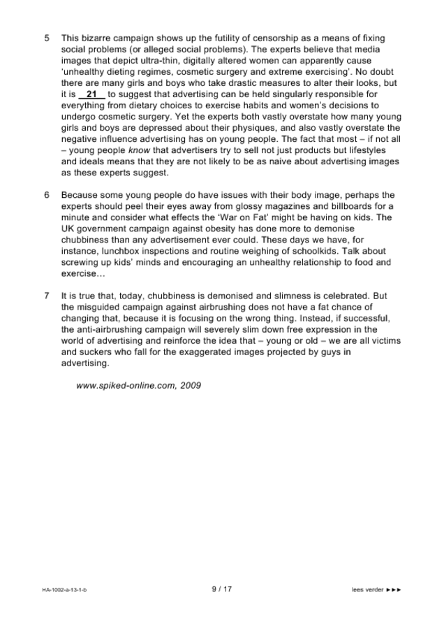 Bijlage examen HAVO Engels 2013, tijdvak 1. Pagina 9