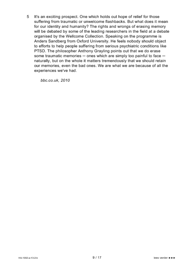 Bijlage examen HAVO Engels 2013, tijdvak 2. Pagina 9