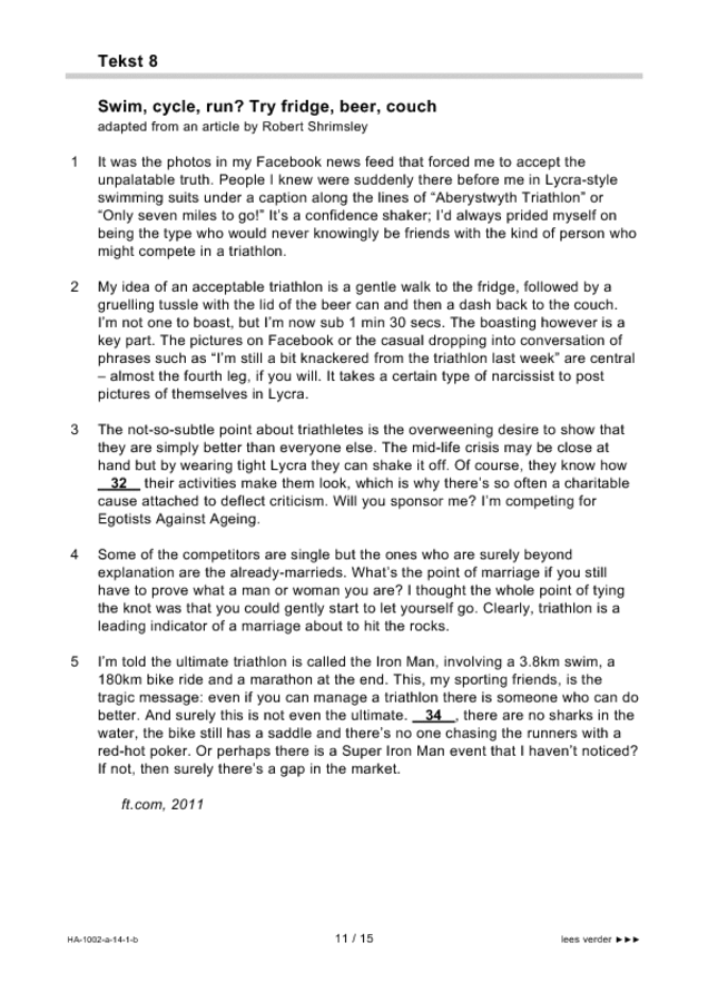 Bijlage examen HAVO Engels 2014, tijdvak 1. Pagina 11