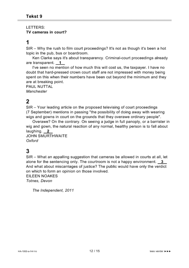 Bijlage examen HAVO Engels 2014, tijdvak 1. Pagina 12