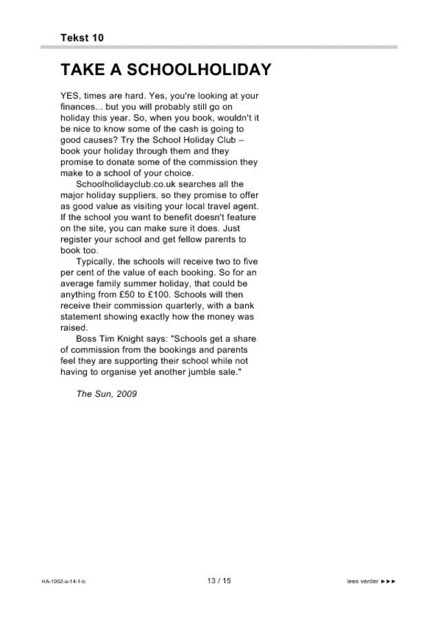 Bijlage examen HAVO Engels 2014, tijdvak 1. Pagina 13