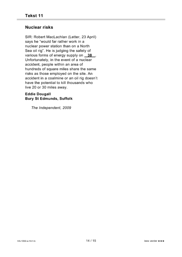Bijlage examen HAVO Engels 2014, tijdvak 1. Pagina 14