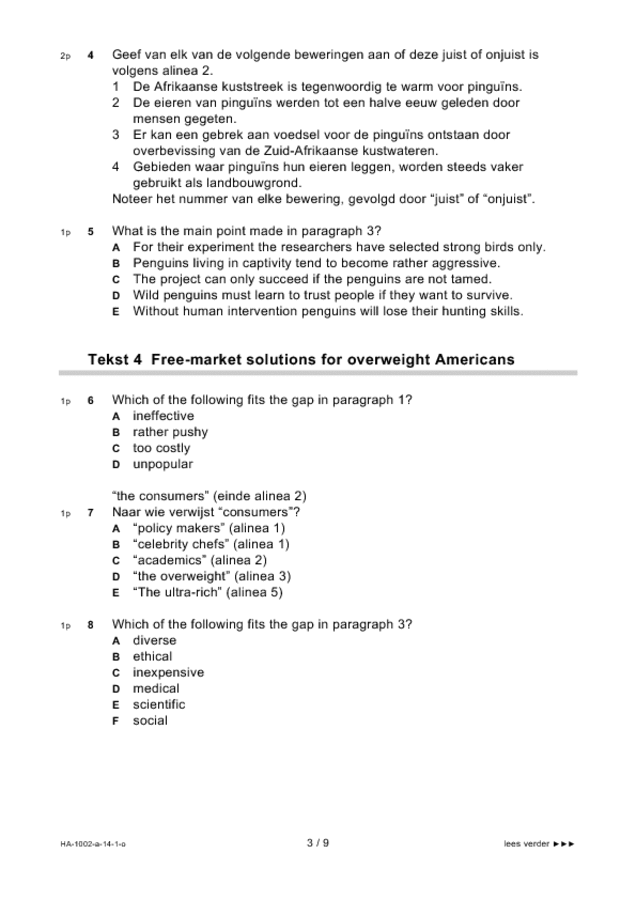 Opgaven examen HAVO Engels 2014, tijdvak 1. Pagina 3