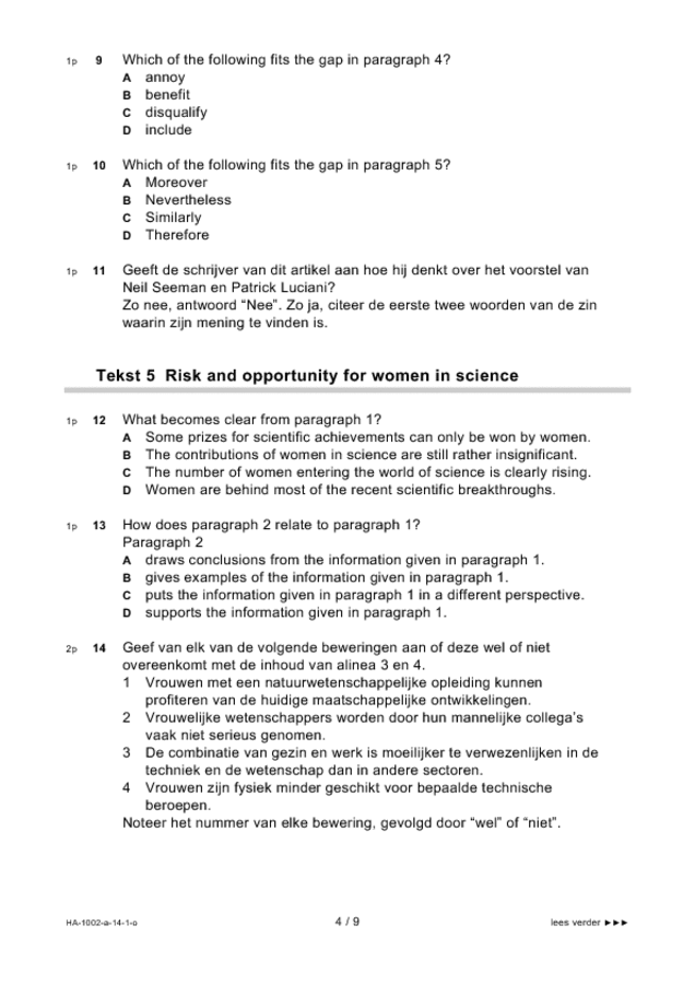 Opgaven examen HAVO Engels 2014, tijdvak 1. Pagina 4